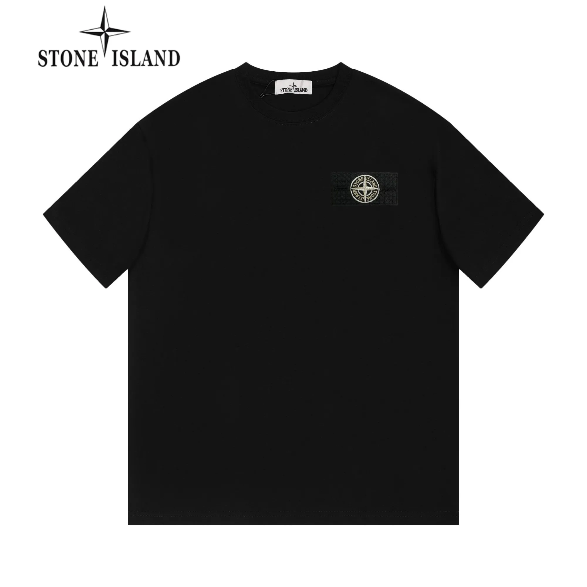 P150 STONE ISLAND Stone Island solid color logo, available at the counter, original order, fashionable and casual round neck short-sleeved T-shirt, the upper body is very unique! Eye-catching and bright, imported original fabric, 🪡 craft letter pattern decorated logo, simple yet fashionable, classic atmosphere, comfortable and breathable, handsome and stylish upper body, 2️⃣ recommended colors, size: S-2XL